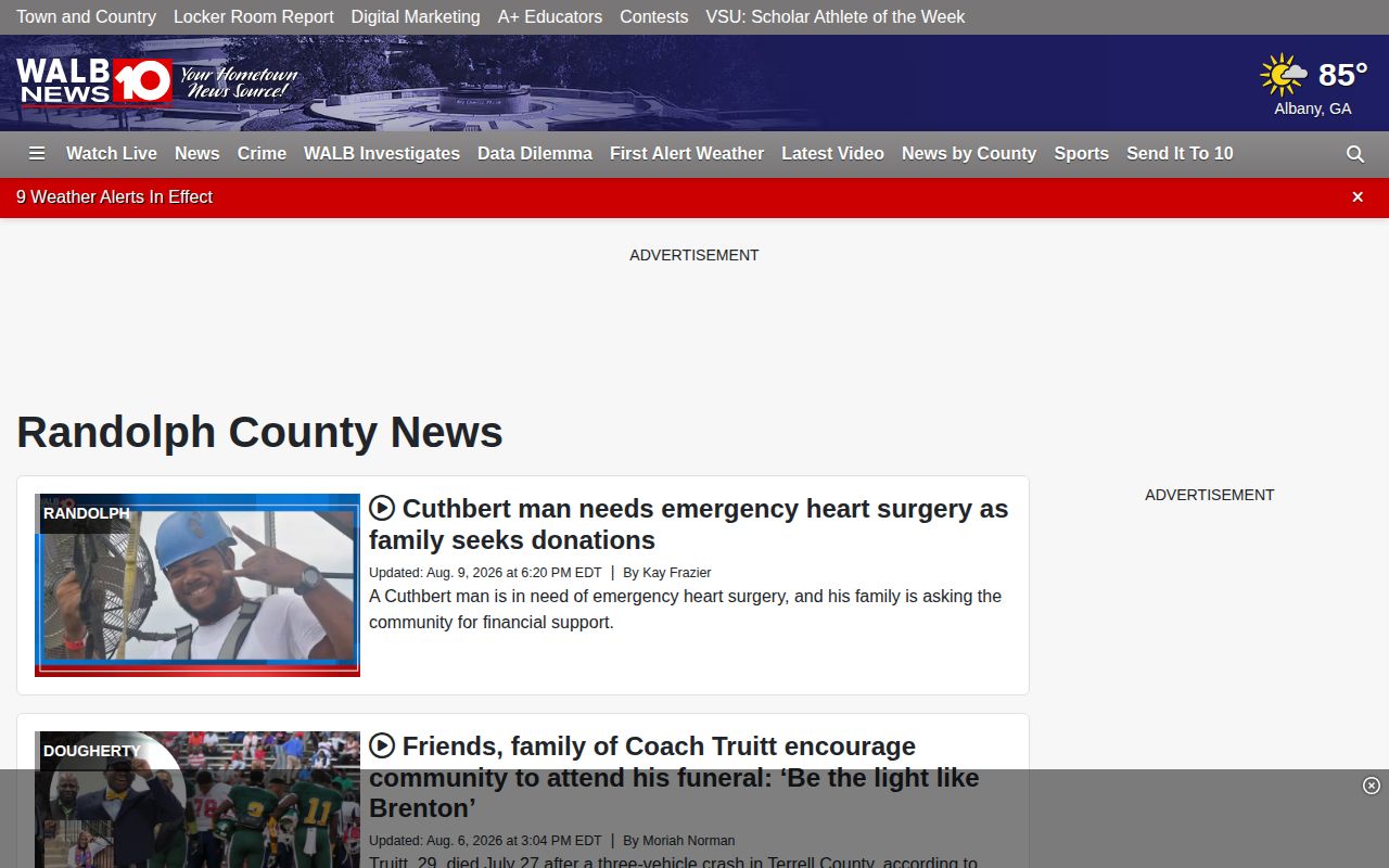 WALB Randolph County local crime news section