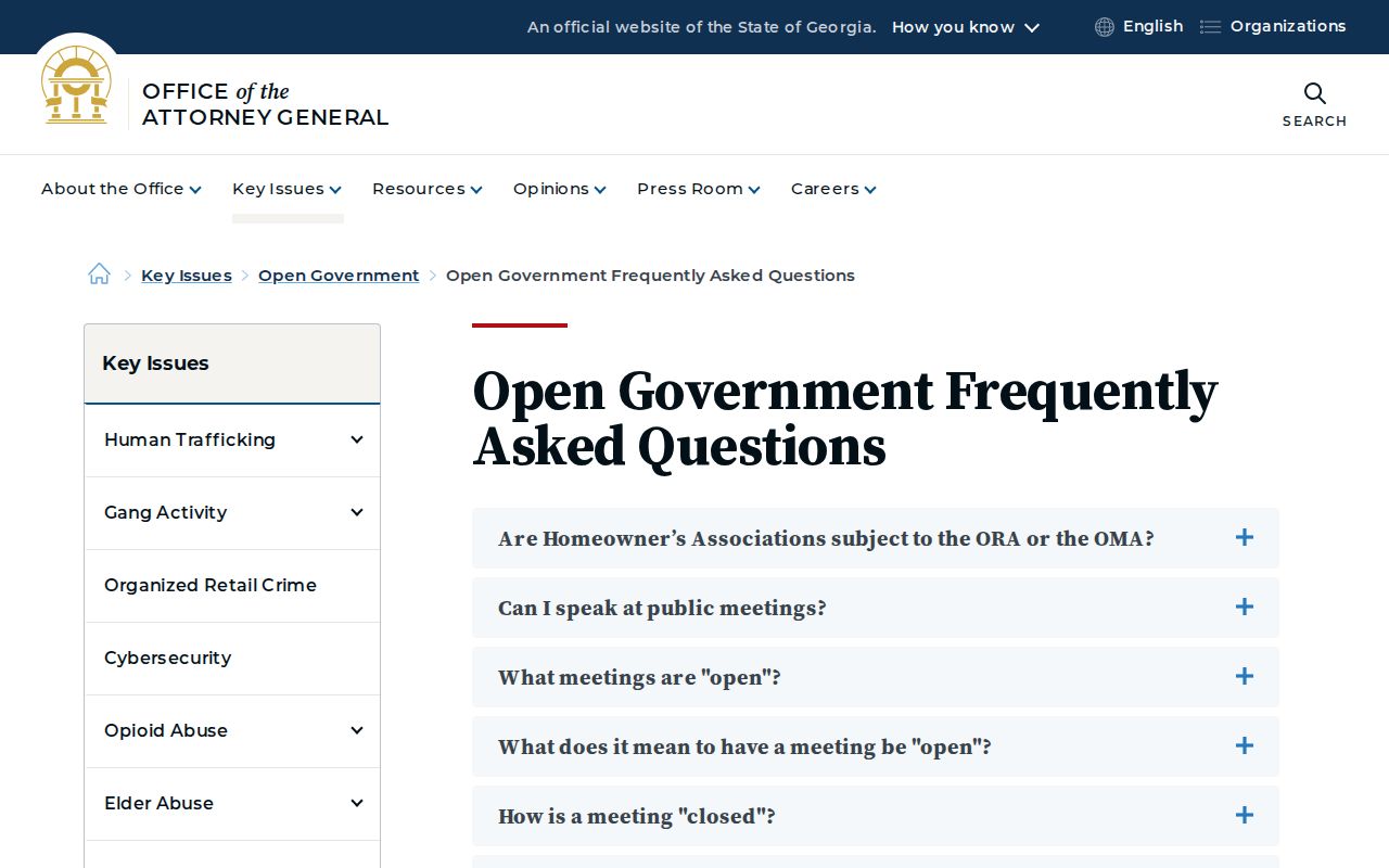 Georgia open records guidance for Randolph County booking record requests